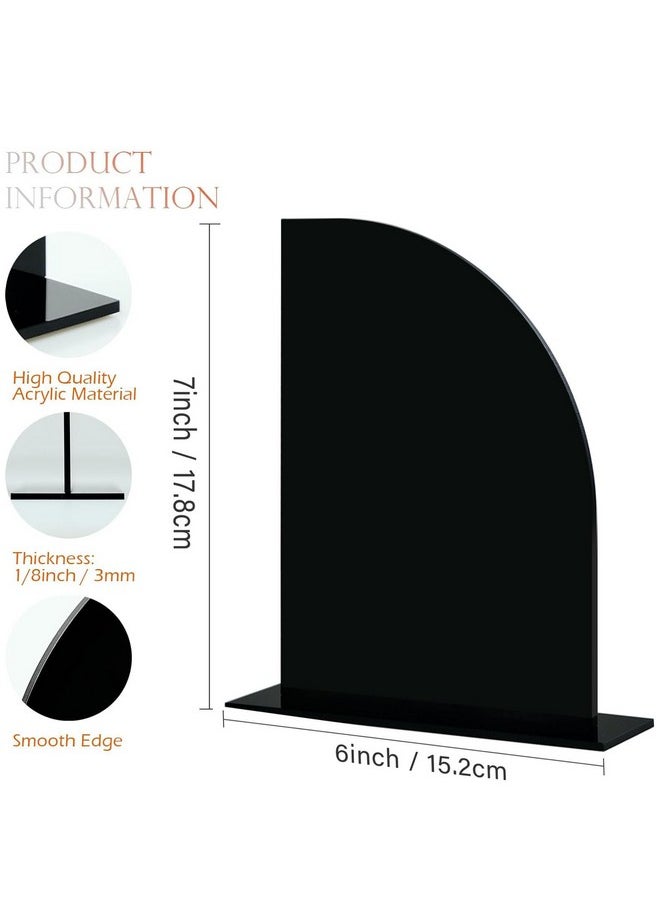 JINMURY JINMURY 10 Pack Black Acrylic Half Arch Sign with Stand | 5x7 Inch Half Arch Acrylic Blank Sign and Base, DIY Wedding Table Numbers, Wedding Signage, Events& Parties  - Image 2