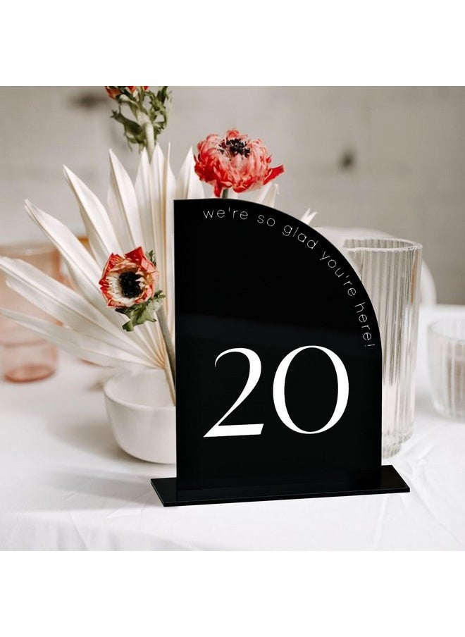 JINMURY JINMURY 10 Pack Black Acrylic Half Arch Sign with Stand | 5x7 Inch Half Arch Acrylic Blank Sign and Base, DIY Wedding Table Numbers, Wedding Signage, Events& Parties  - Image 3