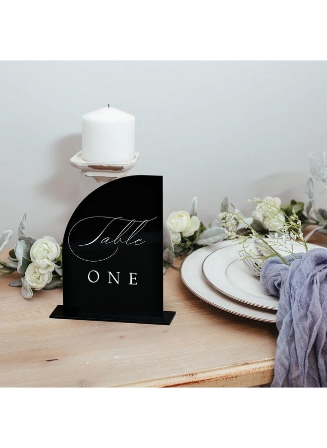 JINMURY JINMURY 10 Pack Black Acrylic Half Arch Sign with Stand | 5x7 Inch Half Arch Acrylic Blank Sign and Base, DIY Wedding Table Numbers, Wedding Signage, Events& Parties  - Image 5