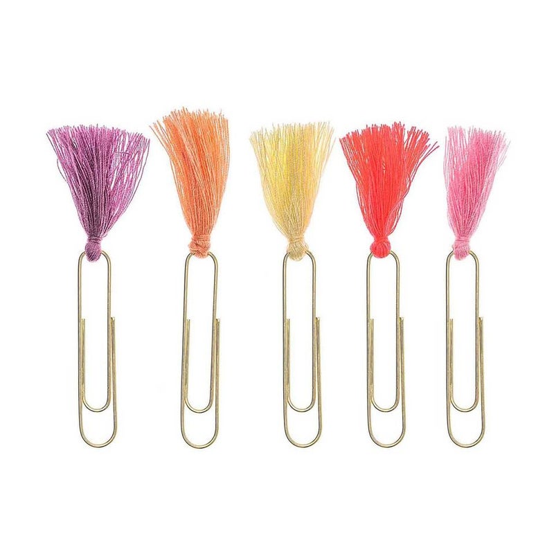 RICO DESIGN Paper Clips With Tassels - Pink