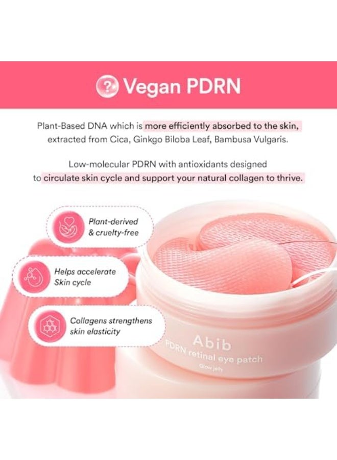 ابيب Abib PDRN Retinal Eye Patch Glow jelly 60 Patches, Korean Under Eye Patches for Puffy Eyes and Dark Circles, Anti-Wrinkle, Collagen, Caffeine, Niacinamide - Image 4