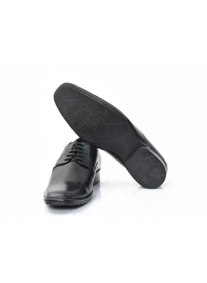 ATTILIO Men's Robert Woo 19 Oxford Derby Lace up Comfort Black Leather Work Office Formal Occasion Party Casual Wear Italian Design Anti Skid Padded Insole Trendy Premium