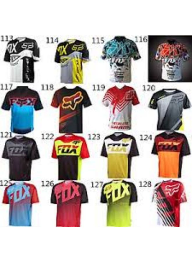 Fashion Hot Fox Short-sleeved Cycling Clothing Quick-drying Motorcycle Downhill Clothing Mountain Bike Clothing Frisbee Clothing