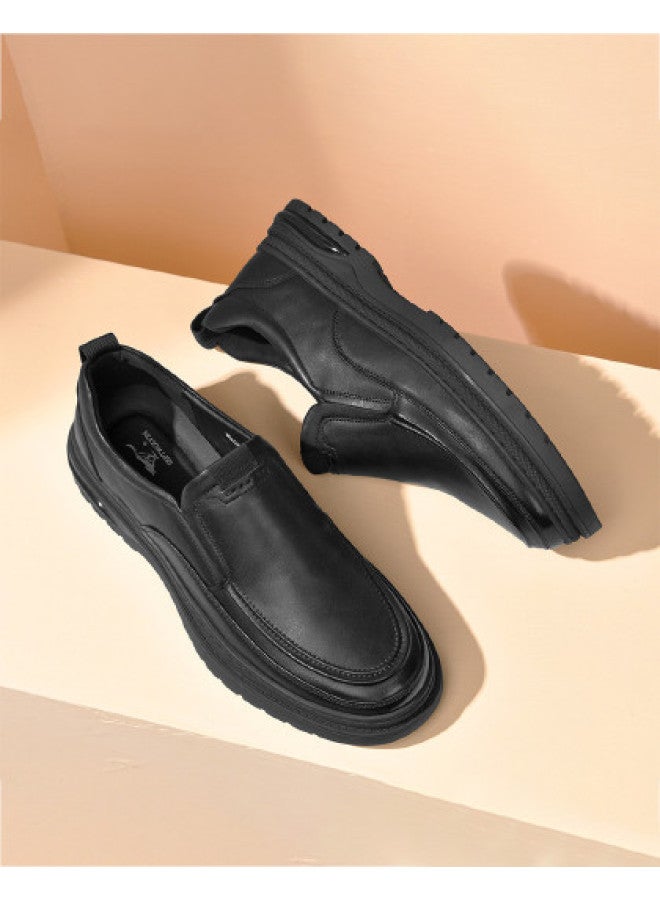 Septwolves Top Grain Leather】25 Business Casual Men's Leather Shoes, Genuine Leather Soft Sole Comfortable Slip-on Dress Shoes For Commuting And Driving - Image 1
