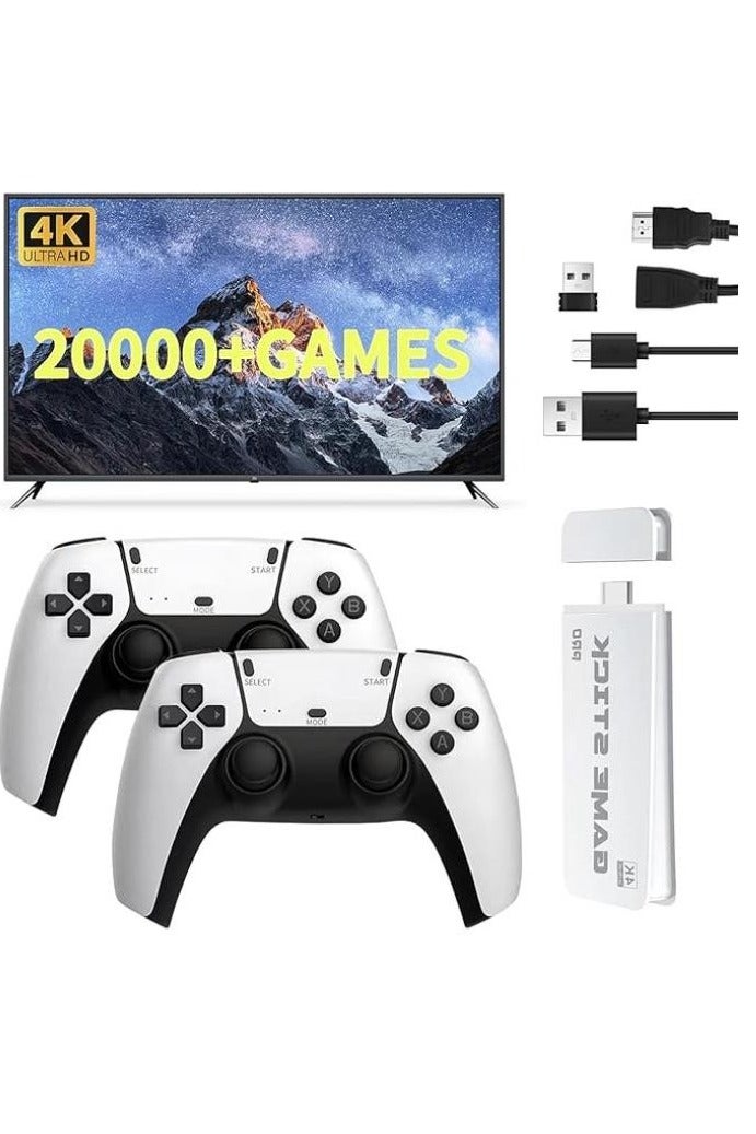 اليشمك وحدة تحكم ألعاب لاسلكية M15، عصا ألعاب فيديو قابلة للتوصيل والتشغيل مع 23 محاكيًا وأكثر من 20000 لعبة كلاسيكية، مخرج HDMI عالي الدقة 4K، وحدات تحكم لاسلكية مزدوجة 2.4 جيجاهرتز لألعاب التلفزيون، هدية مثالية لمحبي الألعاب والأطفال. - Image 1