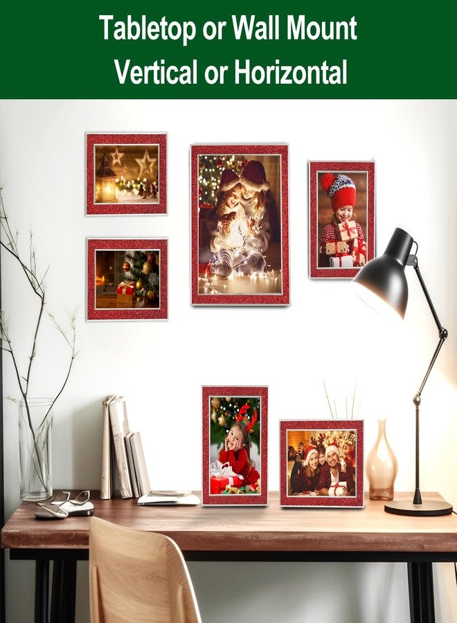 HIKWADERY 4x6 Picture Frame Glitter, Red Bling 4 by 6 Photo Frames with HD Real Glass, for Wall or Tabletop Display (4 x 6, Red) - Image 4
