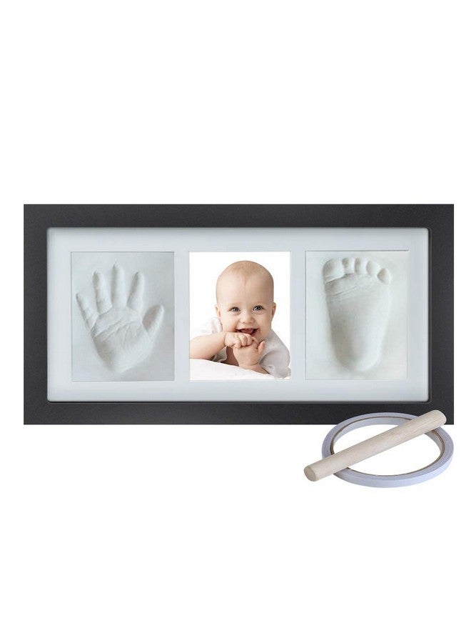 nuaele Baby Hand and Footprint Kit, Baby Girl Gifts, Baby Boy Gifts, Wall Mount & Desktop Mount Decor Shower Picture Frames Gift for Newborns - Roller, Mounting Hardware and Instructions - Black - Image 1