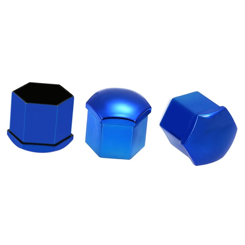 Blue Plastic Hexagonal Screw Protection Caps 20pcs 21mm Universal Wheel Nut Covers with Removal Tool - Image 2
