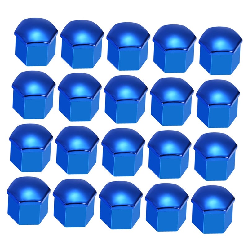 Blue Plastic Hexagonal Screw Protection Caps 20pcs 21mm Universal Wheel Nut Covers with Removal Tool - Image 3
