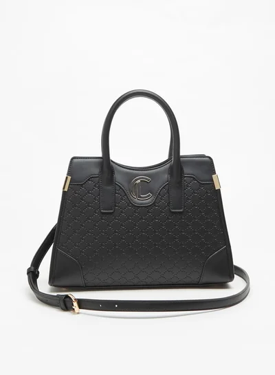 Le Confort Women's Textured Tote Bag with Top Handles and Zip Closure