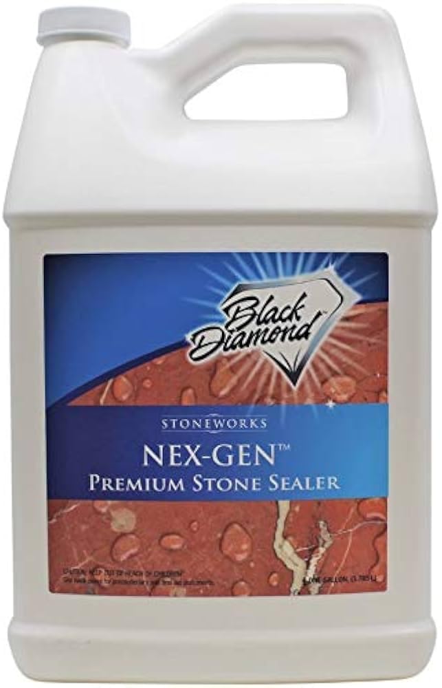 Black Diamond Stoneworks NEX-GEN Natural Stone Penetrating Sealer: Long-Lasting Protection Interior and Exterior ; Granite, Marble, Travertine, Limestone, Grout, Tile, Brick, Slate Floors (1-Gallon) - Image 1