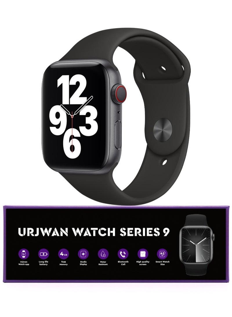 Urjwan - Smartwatch 9th Gen - Black, 41mm | High-Resolution Screen, Photo Display, Mobile App, Extra Strap, Call & Notification Support - Image 1