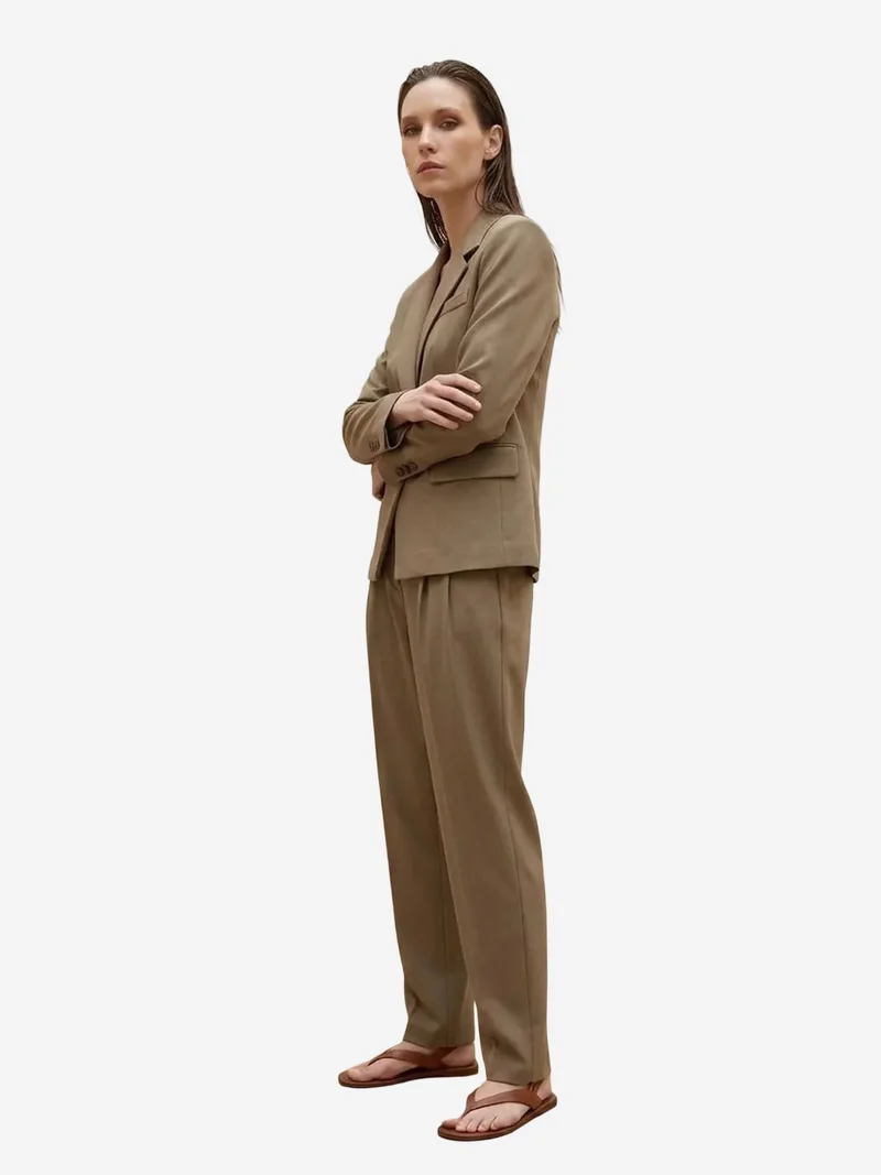 My Fashion Khaki Green MY FASHION Women's regular-fit blazer jacket for Women | Best Price UAE