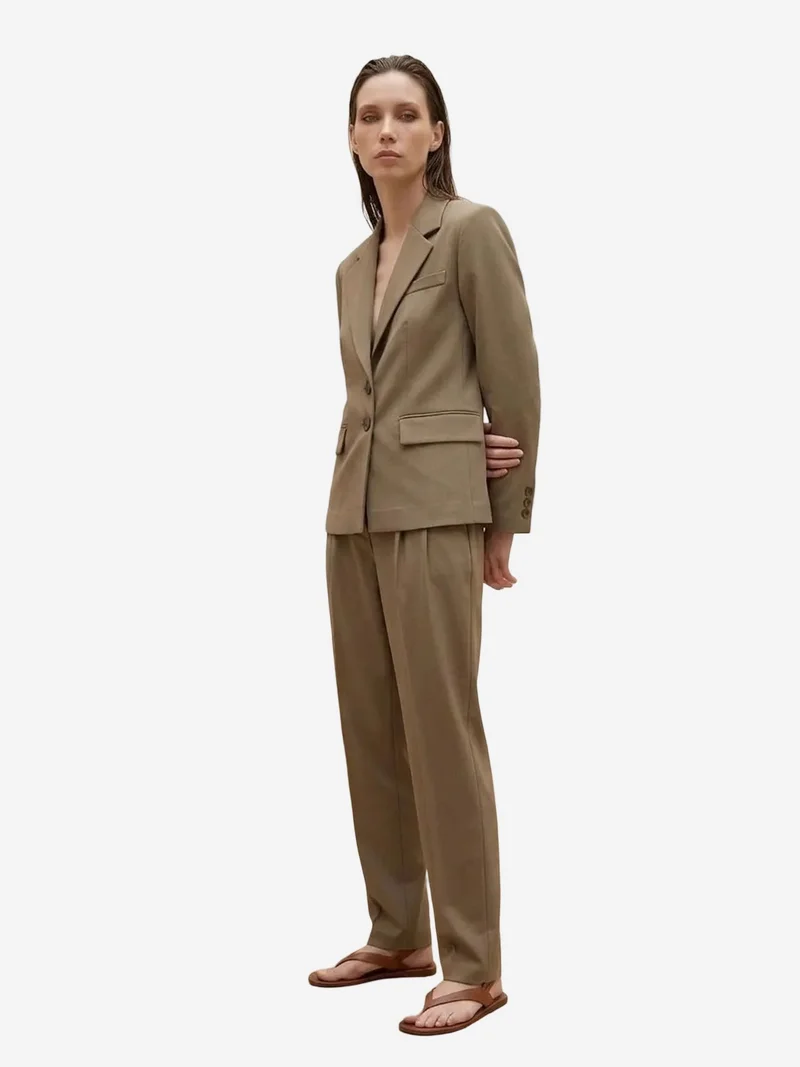 My Fashion Khaki Green MY FASHION Women's regular-fit blazer jacket for Women | Best Price UAE