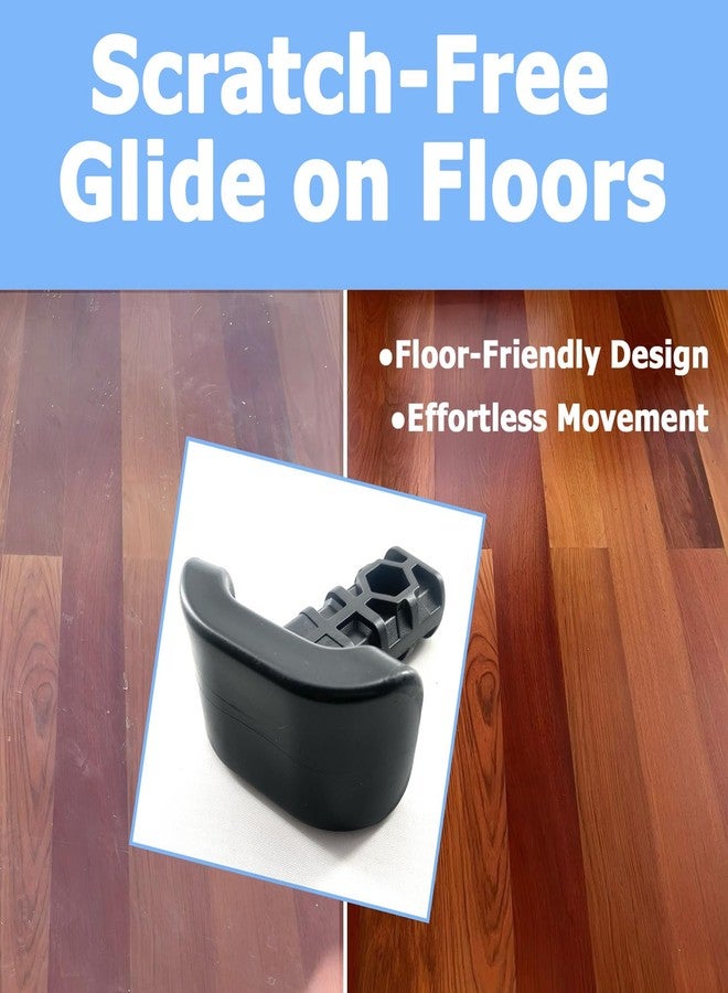 أربع قطع من منزلقات التزلج للمشي 4302، متوافقة مع مشاية EZ Fold-N-Go ومشاية Able Life Space Saver، منزلقات متينة للمساعدة على الحركة من أجل الثبات، أسود - Image 4