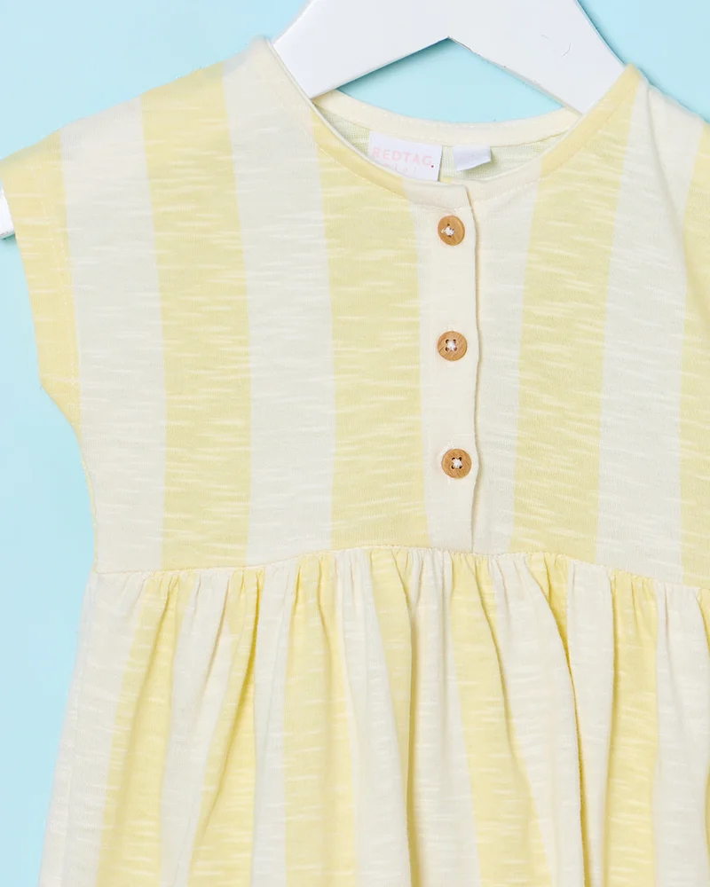 ردتاغ Infant Girls Yellow Printed Dress