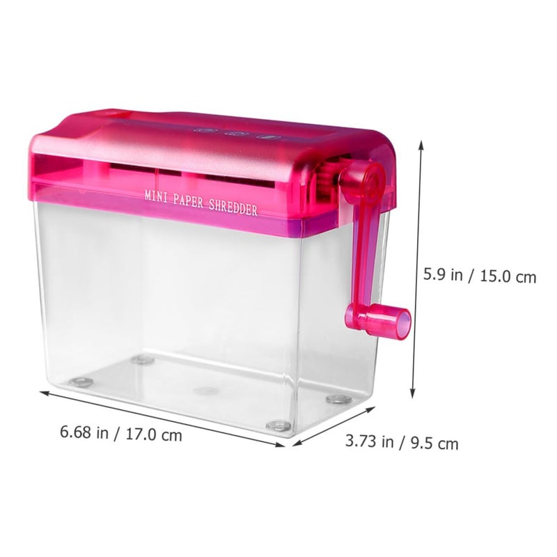 Manual Paper Shredder Small Desktop Handheld Red Office Cutter for Home School Documents - Image 5