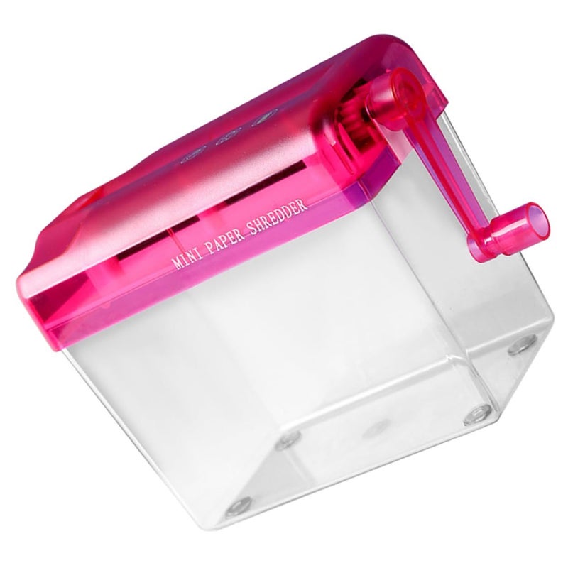 Manual Paper Shredder Small Desktop Handheld Red Office Cutter for Home School Documents - Image 2