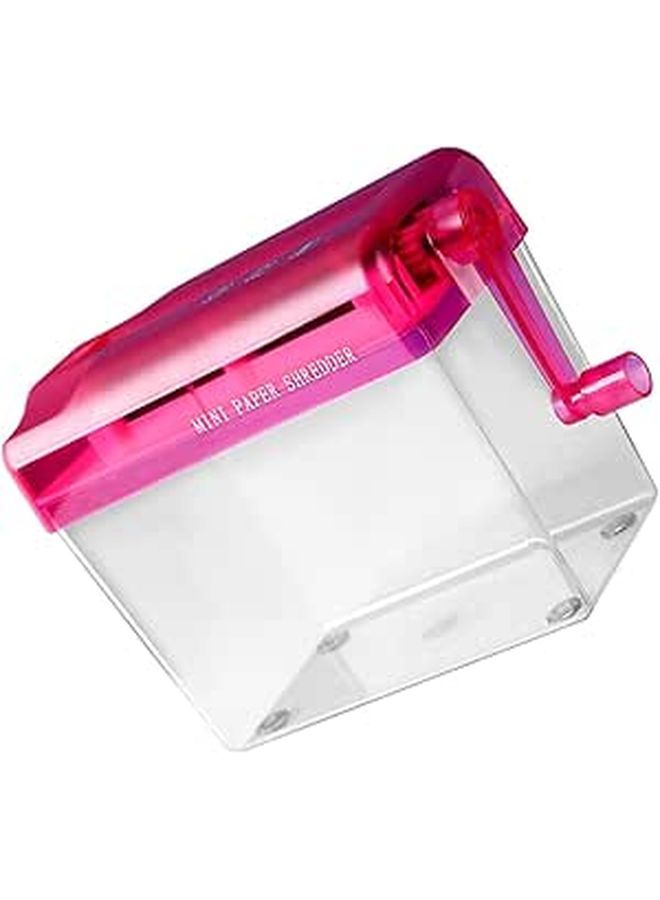 Manual Paper Shredder Small Desktop Handheld Red Office Cutter for Home School Documents - Image 1