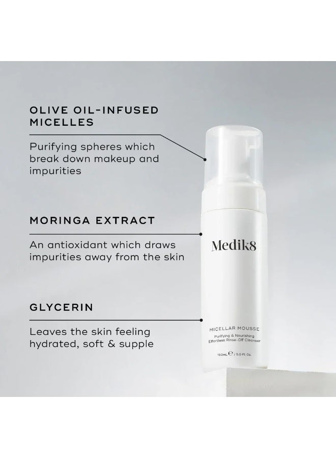 Medik8 Micellar Mousse Purifying & Nourishing Cleanser 150ml - Image 3