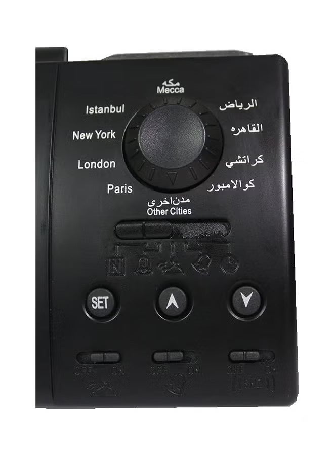 الحرمين ساعة منبه رقمية مع صوت الأذان أسود 15x9.5سم - Image 3