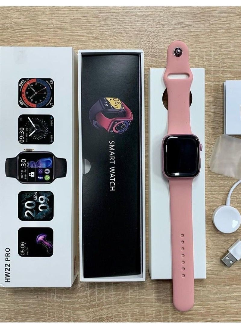 NIBEMINENT HW22 Pro Series 6 Full Screen Smart Watch with Wireless Charging 44mm Pink - Image 2