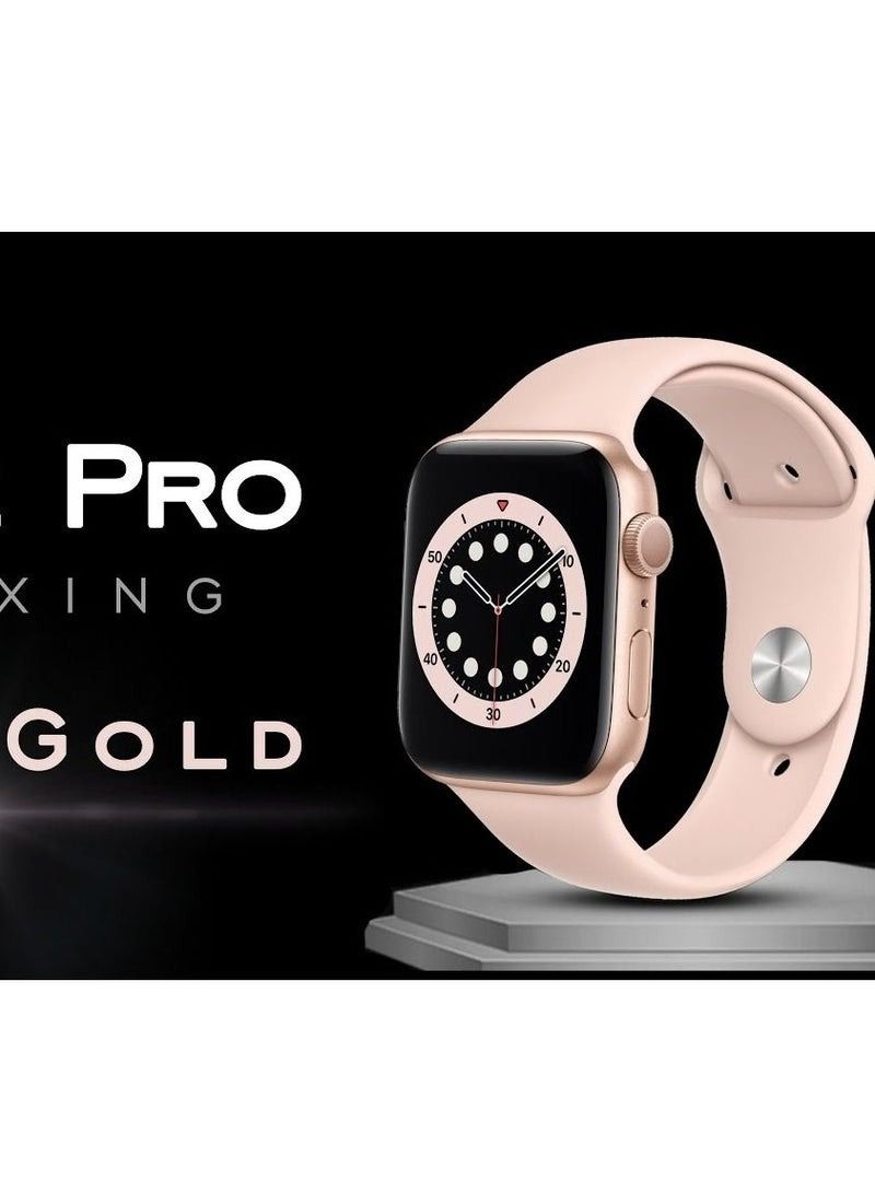 NIBEMINENT HW22 Pro Series 6 Full Screen Smart Watch with Wireless Charging 44mm Pink - Image 3