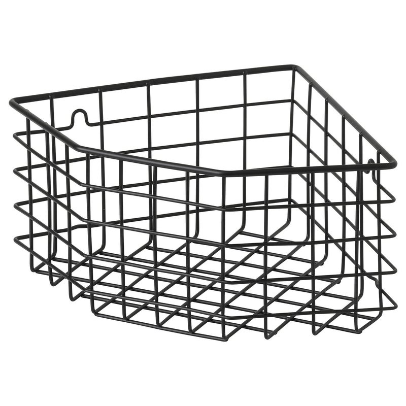 Baitique Corner Shower Basket, Black, 28x21x12 cm - Powder-Coated Steel - Image 1