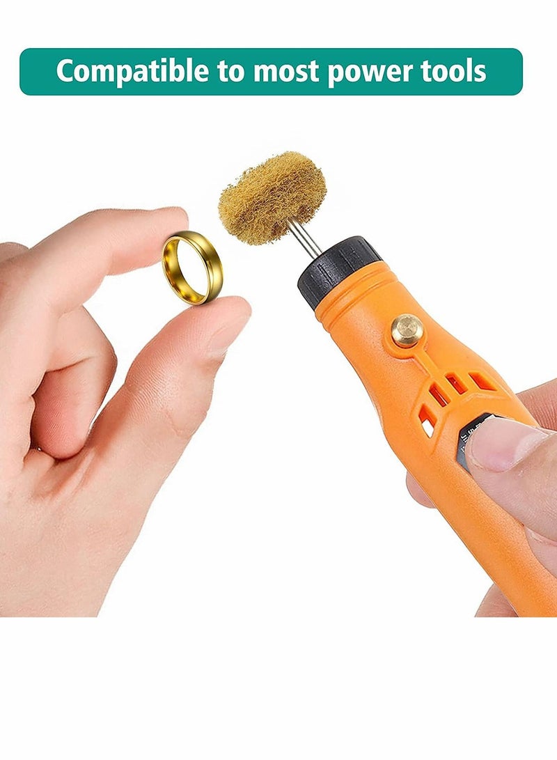 SYOSI Polishing Buffing Wheel Set, Wool Felt Brush Grinding, and Kit with 3mm Shank Head for Electric Rotary Tool Polisher Hand Drills 50 Pcs - Image 2