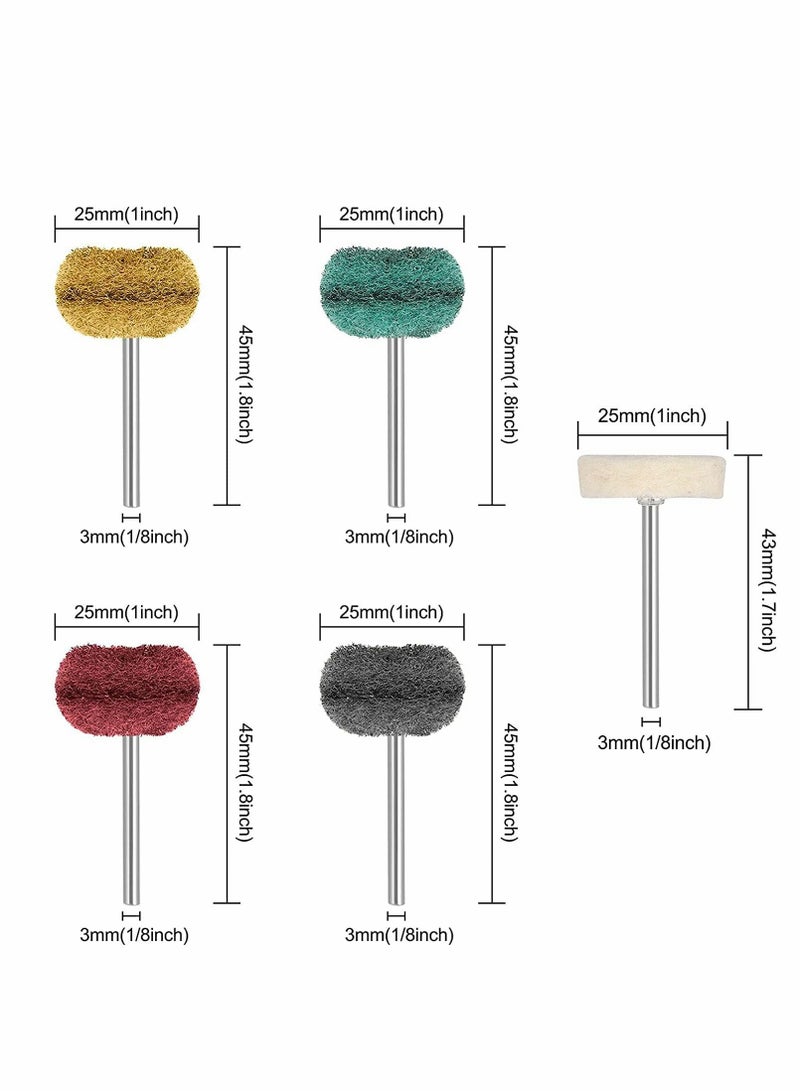 SYOSI Polishing Buffing Wheel Set, Wool Felt Brush Grinding, and Kit with 3mm Shank Head for Electric Rotary Tool Polisher Hand Drills 50 Pcs - Image 5
