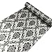 Yifely Retro Black Damask Furniture Paper Self-Adhesive Shelf Liner Light Grey Table Dresser Decor Sticker 17.7 Inch by - Image 2