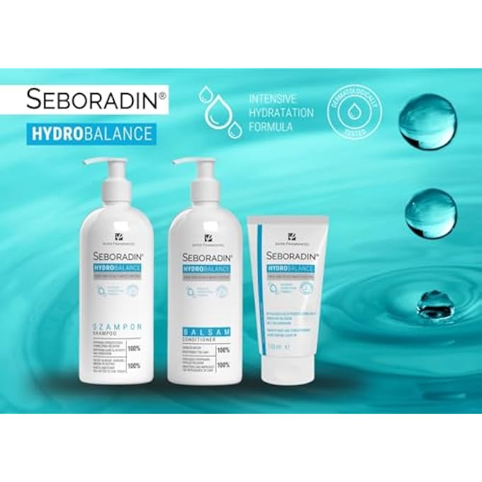 Seboradin SHAMPOO INTENSIVE MOISTURISING HAIR SHAMPOO FOR ALL HAIR TYPES AND SCALP HYDRATING FOR DRY HAIR IMPROVED ELASTICITY ALOE VERA HYDRO BALLANCE 400 ML - Image 3