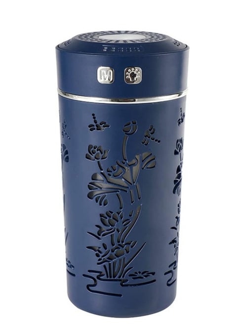 Car and office aroma diffuser works with water perfume with ultrasonic light, purifies and perfumes the air, works with DC current, 7 different colors, 250 ml