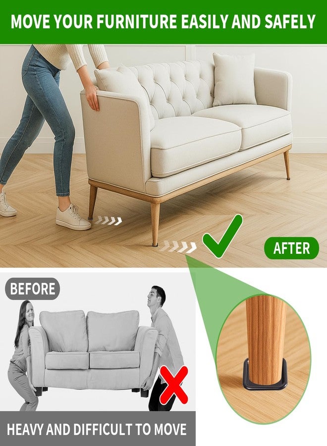 GAGUIUP Furniture Casters With Square Carpet Base 2 1/2", Reusable Wood Floors, Furniture Felt Pads, Bases Protect Ceramic Or Laminates From Scratches, Brown/Cin - Image 4