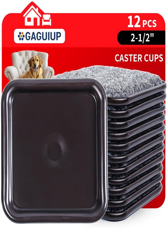 GAGUIUP Furniture Casters With Square Carpet Base 2 1/2", Reusable Wood Floors, Furniture Felt Pads, Bases Protect Ceramic Or Laminates From Scratches, Brown/Cin - Image 1