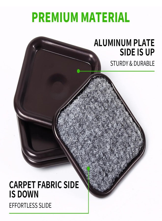 GAGUIUP Furniture Casters With Square Carpet Base 2 1/2", Reusable Wood Floors, Furniture Felt Pads, Bases Protect Ceramic Or Laminates From Scratches, Brown/Cin - Image 3
