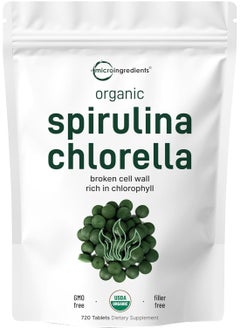 Organic Spirulina Chlorella, 720 Tablets
