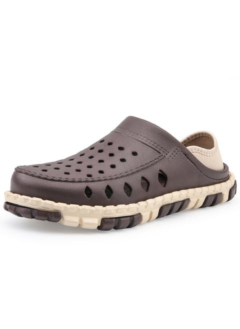 Breathable Mens Summer Sandals Slip-Resistant Beach Slides Brown