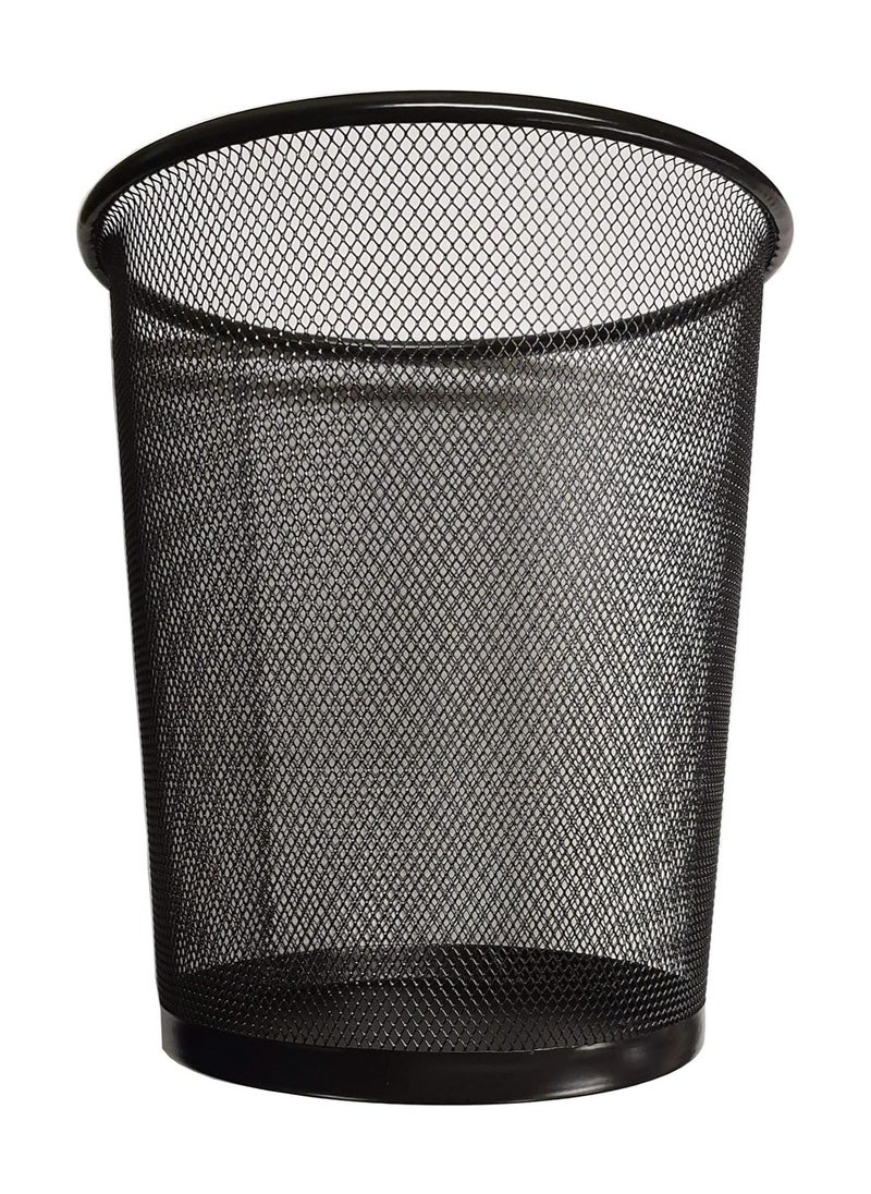 Generic - DIVCHI Circular Mesh Wastebasket Trash Can, Waste Basket Garbage Can Bin for Bathrooms, Kitchens, Home Offices, Dorm Rooms(BLACK) - Image 1