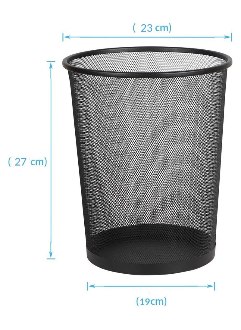 Generic - DIVCHI Circular Mesh Wastebasket Trash Can, Waste Basket Garbage Can Bin for Bathrooms, Kitchens, Home Offices, Dorm Rooms(BLACK) - Image 1
