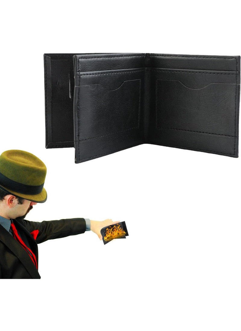 Generic Magic Fire Wallet Trick Magic Show Wallet Fire Flaming Wallet Leather Street Show Props Inconceivable Wallet Gimmick Comedy Magic Props  - Image 1