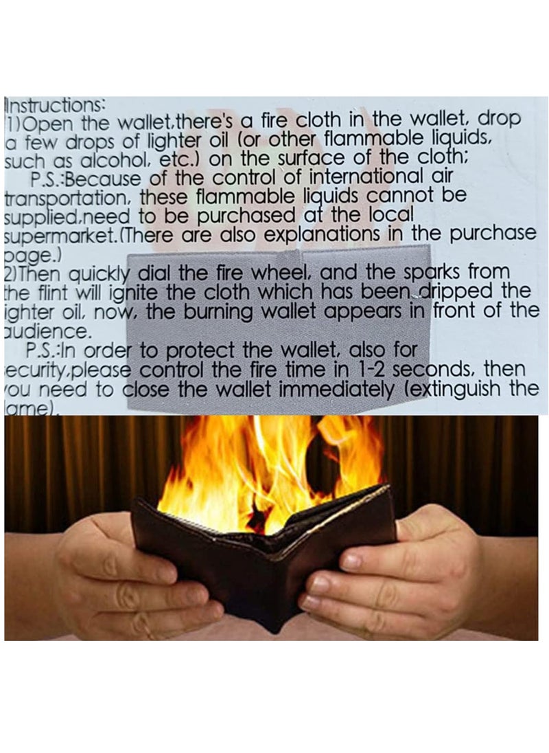 Generic Magic Fire Wallet Trick Magic Show Wallet Fire Flaming Wallet Leather Street Show Props Inconceivable Wallet Gimmick Comedy Magic Props  - Image 5
