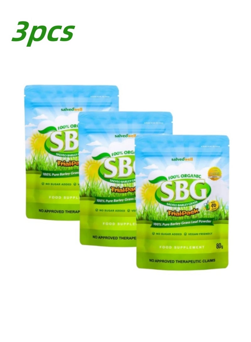 Salveowell 3-packs barley grass powder natural barley grass powder rich in vitamins and antioxidants 80g*3 - Image 1