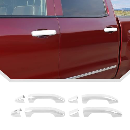 JeCar White Door Handle Cover Fit for Chevrolet SilveradoGMCSierra 2014 - Image 1