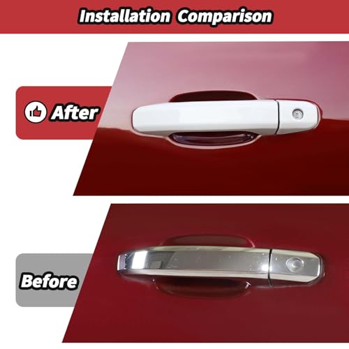 JeCar White Door Handle Cover Fit for Chevrolet SilveradoGMCSierra 2014 - Image 3