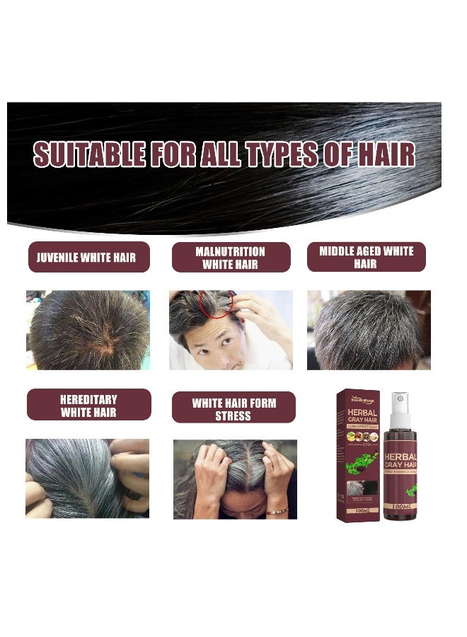 ساوث مون رذاذ إصلاح الشعر العشبي 100 مل، سائل شعر أسود من بوليغونوم مالتيفلوروم والزنجبيل، مستخلصات عشبية تغذي وتصلح الشعر الرمادي - Image 5