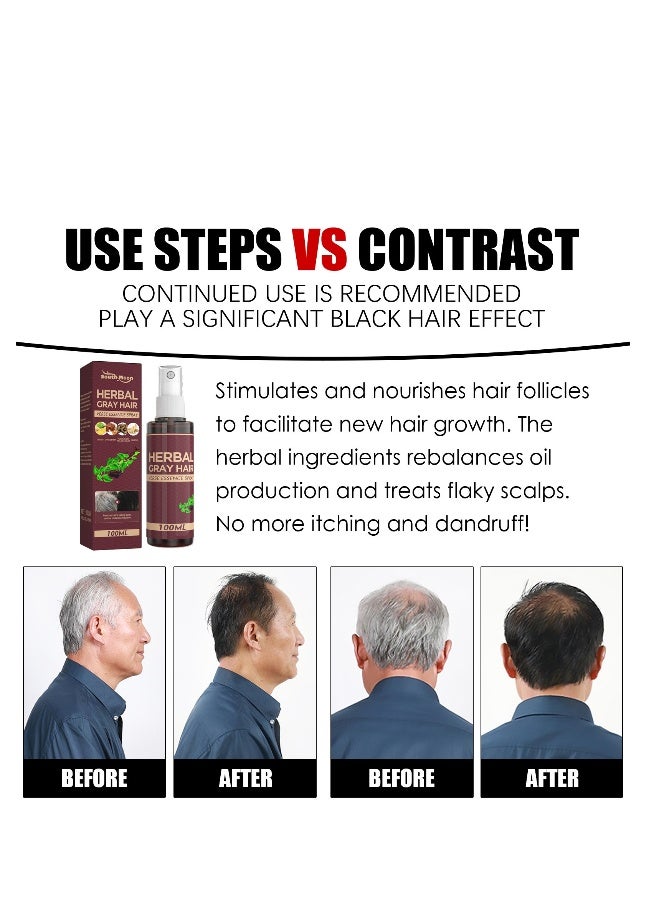 ساوث مون رذاذ إصلاح الشعر العشبي 100 مل، سائل شعر أسود من بوليغونوم مالتيفلوروم والزنجبيل، مستخلصات عشبية تغذي وتصلح الشعر الرمادي - Image 3