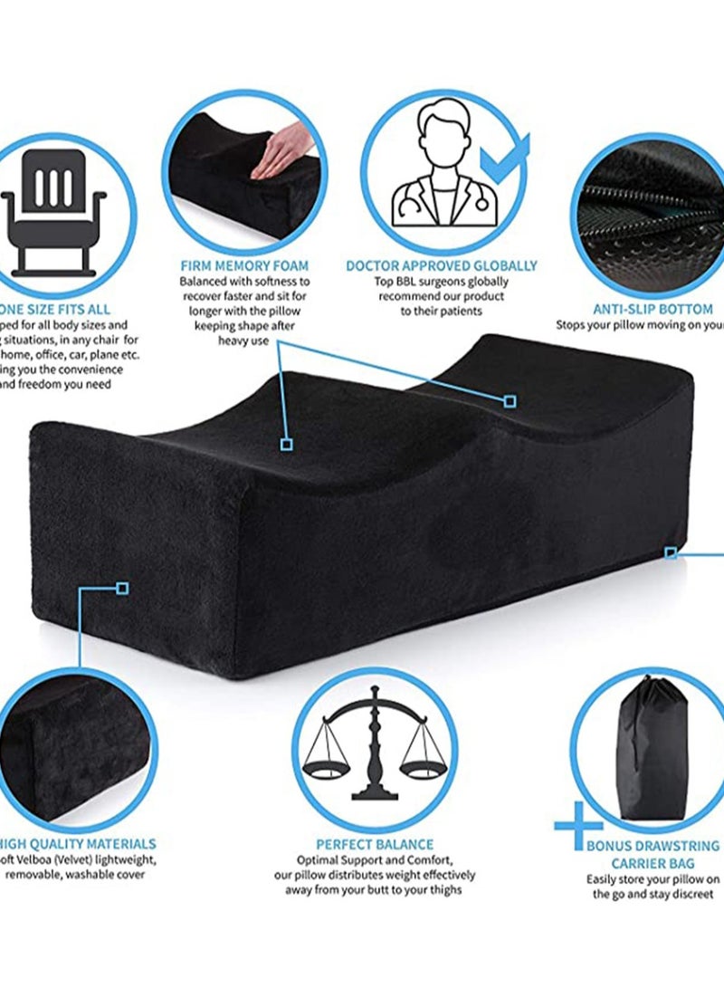 Max Comfort Brazil Plastic Surgery Recovery Pillow for Sitting and Driving, BBL Post Surgery Support Seat Cushion for Women, by Max Comfort, Blue  - Image 3