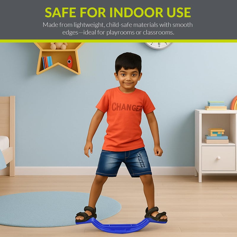 GISCO لوحة توازن، لوحة توازن متأرجحة، لوحة تأرجح، ألعاب أطفال على شكل أرجوحة، ألعاب تدريب رياضية للأطفال، لعبة داخلية/خارجية | مصنوعة من بلاستيك متين وآمن | (أخضر) - Image 5