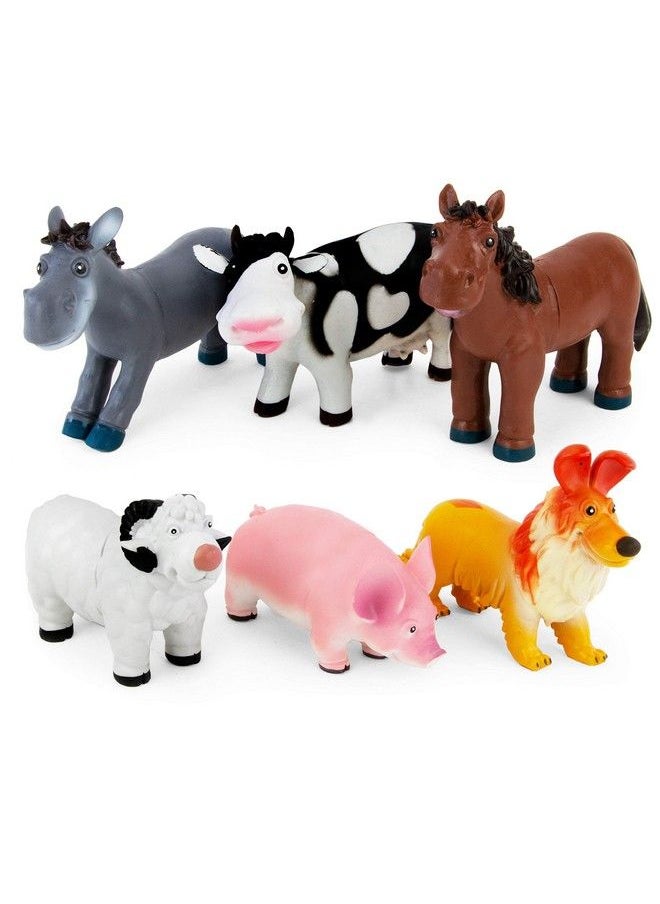 BOLEY - Soft Farm Animal Toys 6 Piece Small Farm Animal Figures For Kids Ages 3 And Up Cute Soft Plastic Animal Figurines Set Farm Animals For Toddlers - Image 1
